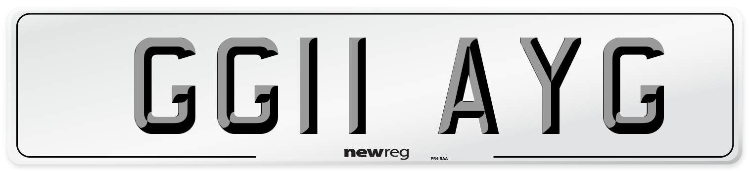 GG11 AYG Number Plate from New Reg